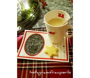 Stickserie ITH - Schneemann Redwork MugRugs